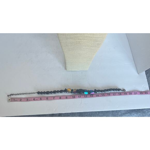 Chico's Black with Iridescent Beads Choker 19 Inch Necklace - Picture 4 of 5